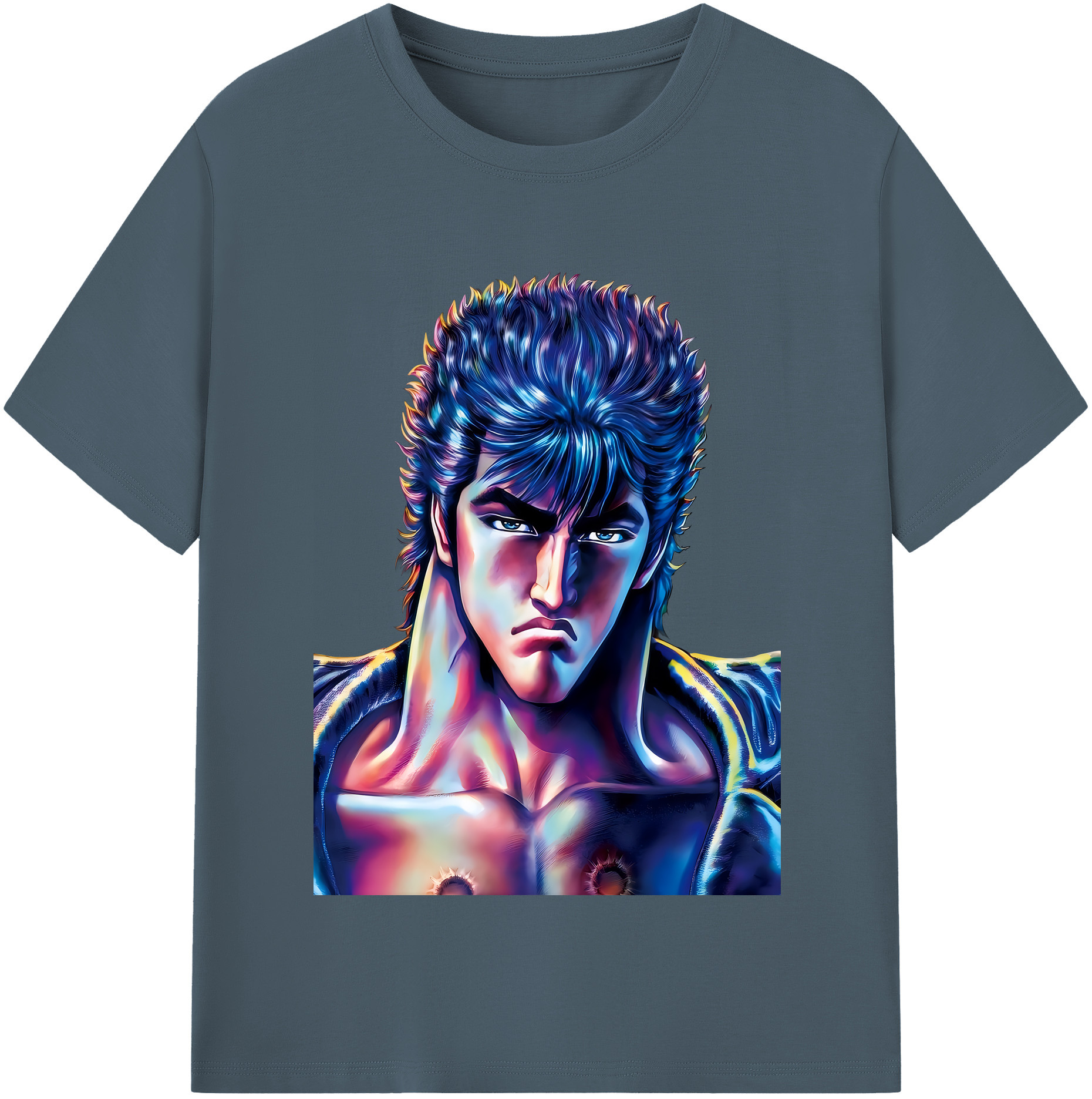 （画像用） 北斗の拳 Fist of the North Star 綿100％半袖Tシャツ（フロントプリント）